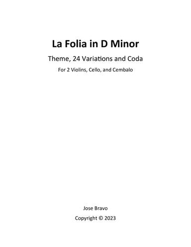 La Folia in D Minor