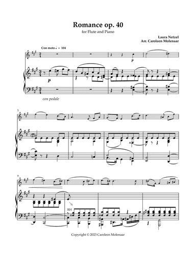 Romance Op. 40 for Flute and Piano