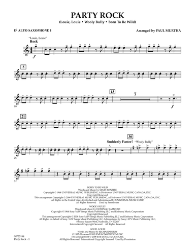 Party Rock - Eb Alto Saxophone 1