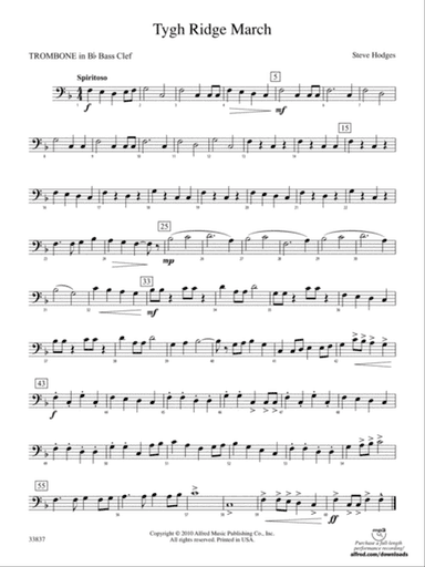 Tygh Ridge March: (wp) 1st B-flat Trombone B.C.