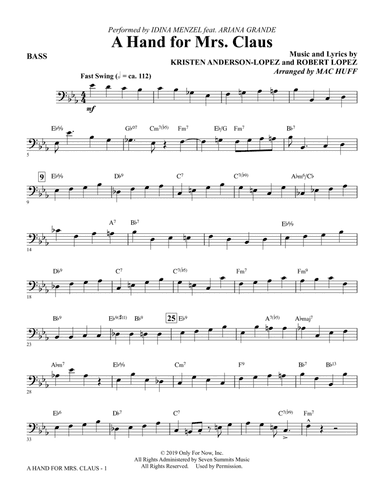 A Hand For Mrs. Claus (arr. Mac Huff) - Bass