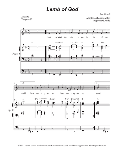 Lamb of God (from "Mass for Our Lenten Journey") (Unison Choir)