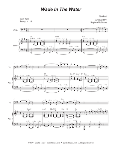 Wade In The Water (for Cello solo and Piano)