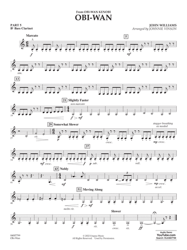 Obi-Wan (arr. Johnnie Vinson) - Pt.5 - Bb Bass Clarinet
