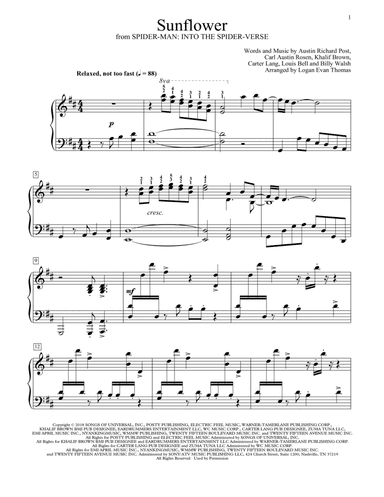 Sunflower (arr. Logan Evan Thomas)