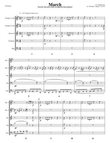 March from the Nutcracker Suite, arranged for Brass Quintet