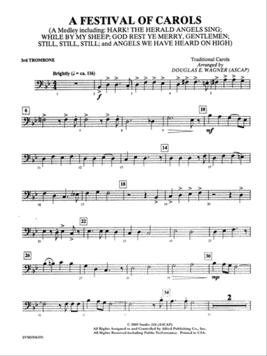 A Festival of Carols (A Medley): 3rd Trombone