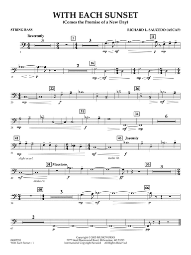 With Each Sunset (Comes the Promise of a New Day) - String Bass