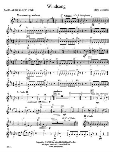 Windsong: 2nd E-flat Alto Saxophone