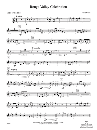 Rouge Valley Celebration: 1st B-flat Trumpet