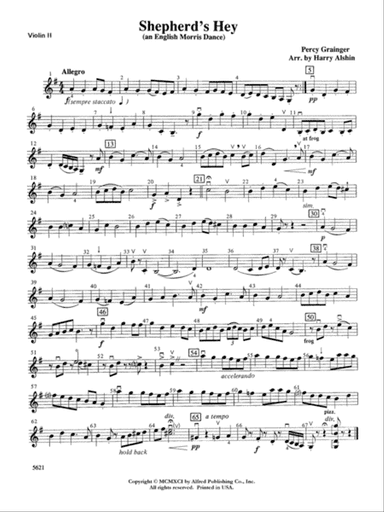 Shepherds Hey (an English Morris Dance): 2nd Violin