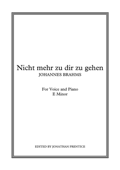 Nicht mehr zu dir zu gehen (E Minor)