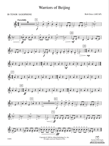 Warriors of Beijing: B-flat Tenor Saxophone