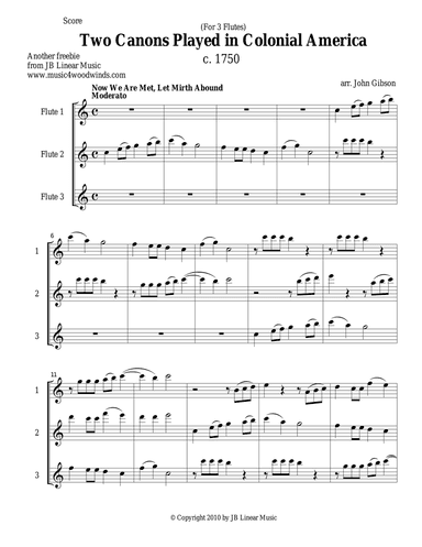 Two Canons Played in Colonial America - flute trio