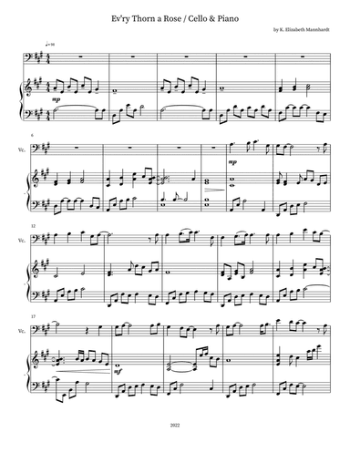 Ev'ry Thorn a Rose / Cello & Piano