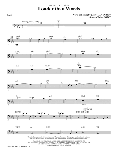 Louder Than Words (from tick, tick... BOOM!) (arr. Mac Huff) - Bass