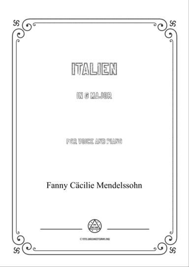 Fanny Hensel-Italien in G Major,for voice and piano