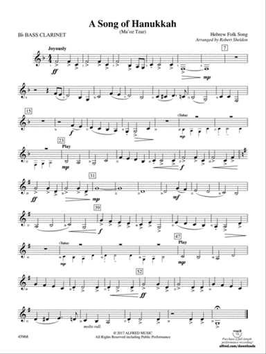 A Song of Hanukkah: B-flat Bass Clarinet