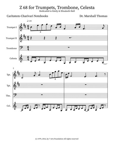 Z 68 for Trumpets, Trombone, Celesta