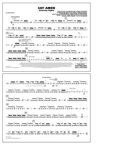 Say Amen (Saturday Night) (arr. Matt Conaway) - Snare Drum