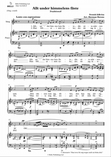 Allt under himmelens faste (D minor)