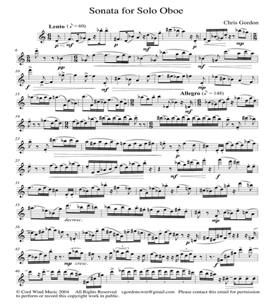 Sonata for solo oboe