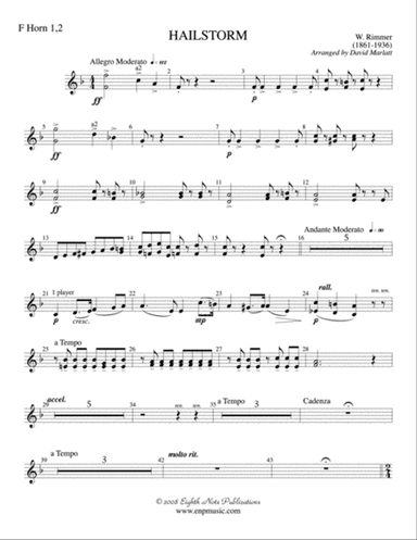 Hailstorm (Solo Cornet and Concert Band): 1st & 2nd F Horns