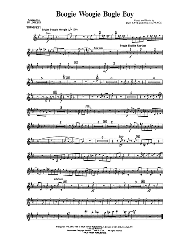 Boogie Woogie Bugle Boy - Bb Trumpet 1