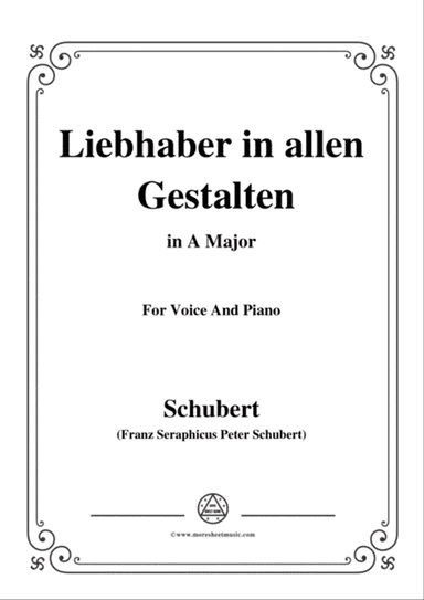 Schubert-Liebhaber in allen Gestalten,in A Major,for Voice&Piano