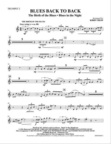 Blues Back to Back: 2nd B-flat Trumpet
