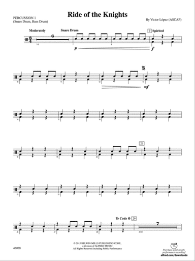 Ride of the Knights: 1st Percussion