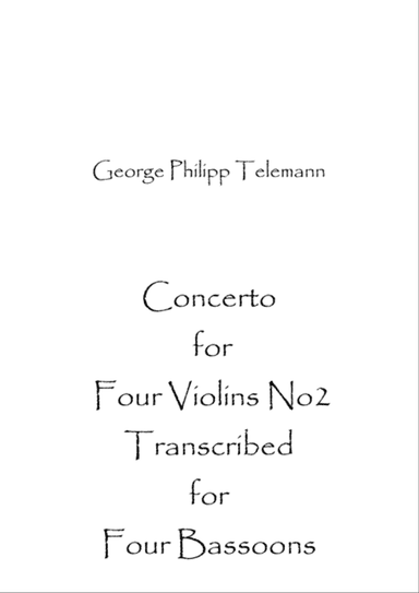 Concerto for Four Violins No2 TWV40:202