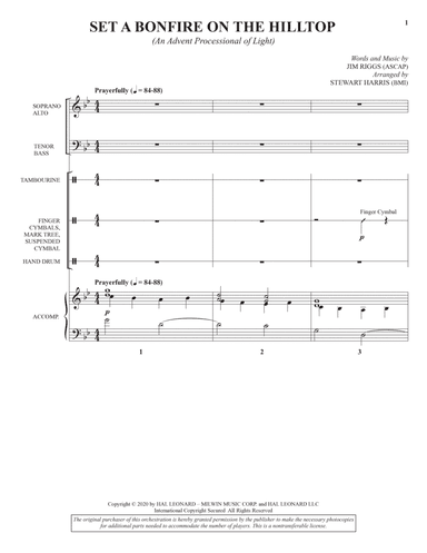 Set a Bonfire on the Hilltop (arr. Stewart Harris) - Full Score