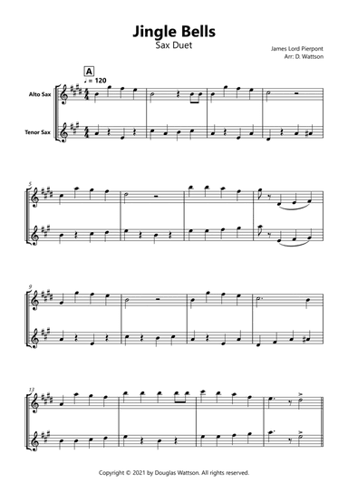 Jingle Bells sax duet