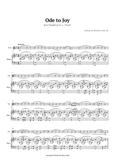 Ode to Joy by Beethoven for Viola and Piano