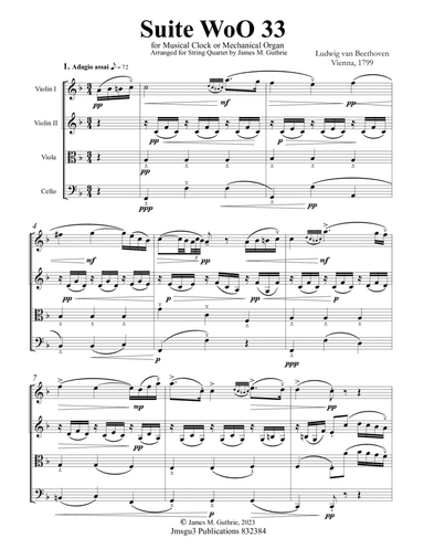 Beethoven: Suite WoO 33 for String Quartet