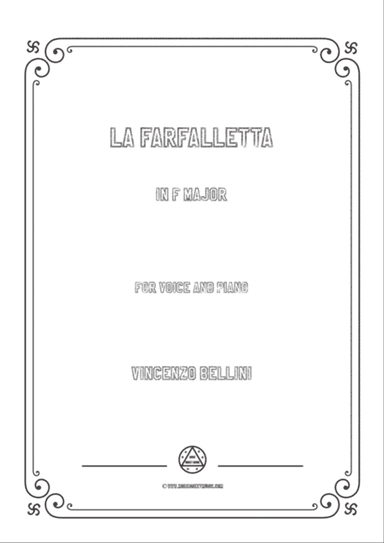 Bellini-La farfalletta in F Major,for voice and piano