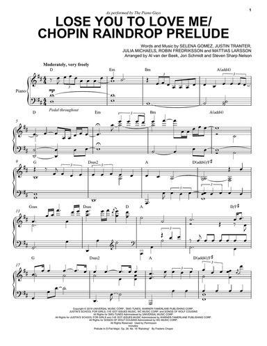Lose You To Love Me/Chopin Raindrop Prelude