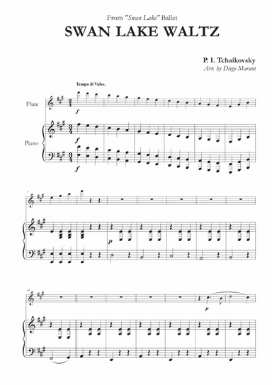 Swan Lake Waltz for Flute and Piano