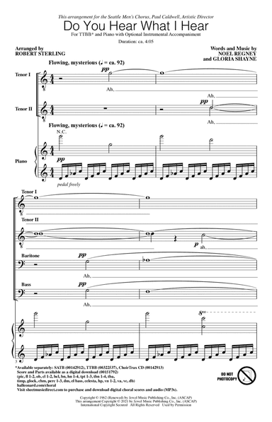 Do You Hear What I Hear (arr. Robert Sterling)