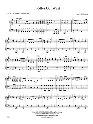 Fiddles Out West: Piano Accompaniment