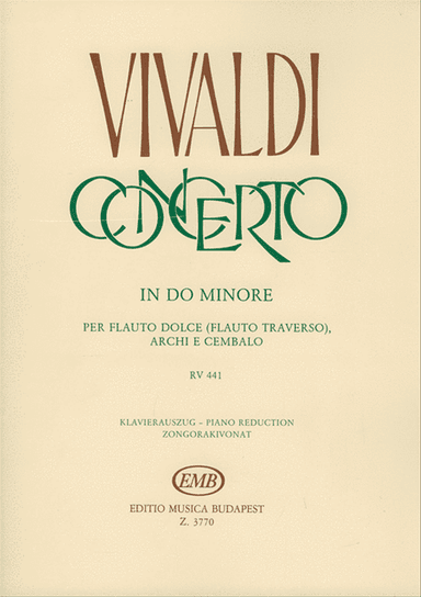 Recorder Concerto In C Minor RV 441