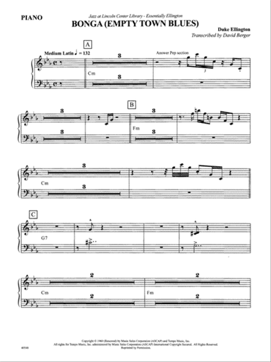 Bonga: Piano Accompaniment