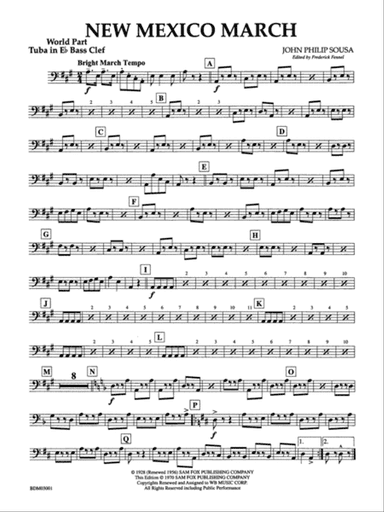 New Mexico March: (wp) E-flat Tuba B.C.