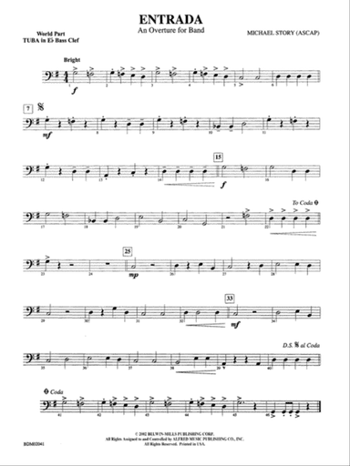 Entrada (An Overture for Band): (wp) E-flat Tuba B.C.