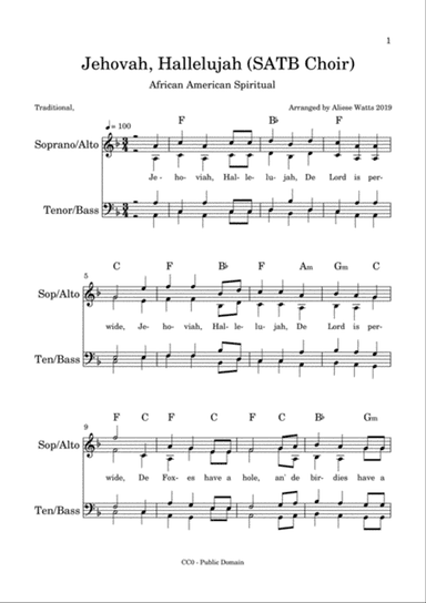 Jehovah Hallelujah (SATB Choir)