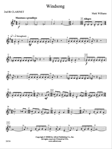 Windsong: 2nd B-flat Clarinet