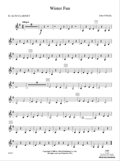 Winter Fun: (wp) E-flat Alto Clarinet