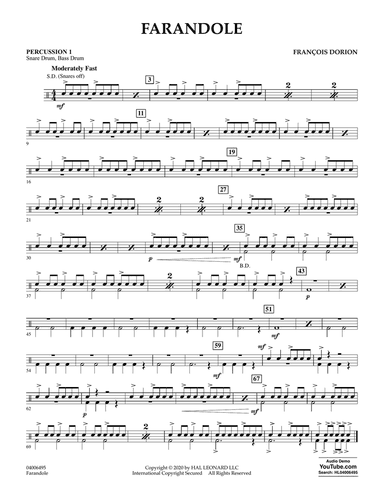 Farandole - Percussion 1