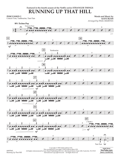 Running Up That Hill (from Stranger Things) (arr. Paul Murtha) - Percussion 2